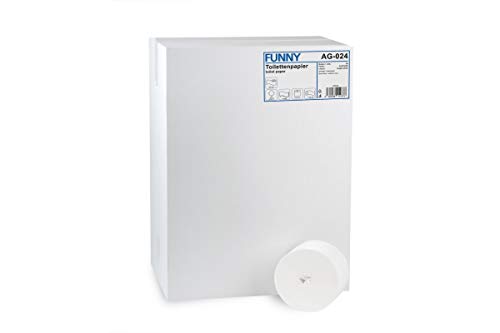 Funny Kernloses Toilettenpapier, für Markenfreie Spendersysteme, 2 lagig, 900 Blatt, hochweiß, , 1er Pack (1 x 36 Stück) von Funny