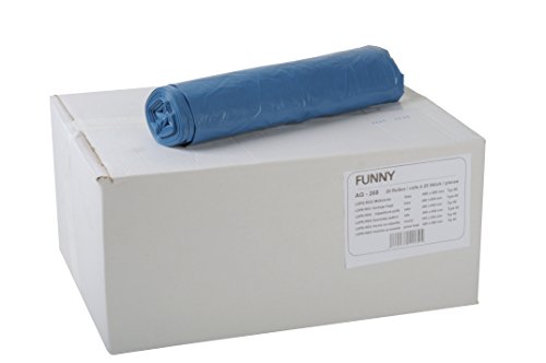Funny LDPE-Regenerat Müllsäcke, blau, gerollt, Typ 60, 1er Pack (1 x 500 Stück) von Funny