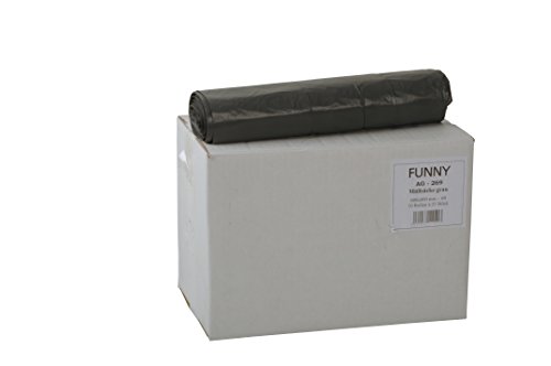 Funny LDPE-Regenerat Müllsäcke, grau, Typ 60, 1er Pack (1 x 250 Stück) von Funny