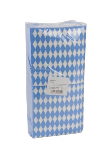 Funny Motivservietten, 1 lagig, weiß/blau 33 x 33 cm 1/4 Falz, 10er Pack (10 x 400 Stück) von Funny