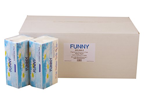 Funny Papierhandtuch, 2 -lagig C-Falz, 23 x 31 cm, hochweiss, 3060 Blatt, 1er Pack (1 x 1 Stück) von Funny