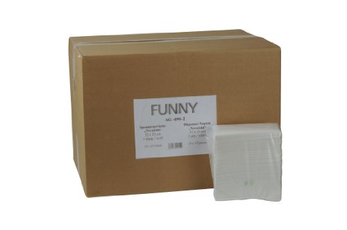 Funny Spenderserviette Novafold, 2 lagig hochweiß 32 x 33 cm Dispenser, 1er Pack (1 x 3000 Stück) von Funny