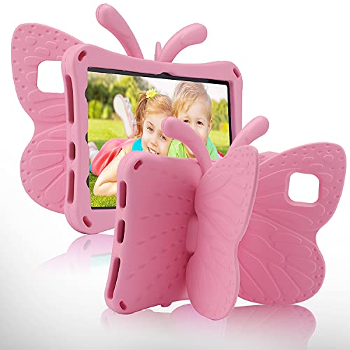 FunnyWin iPad Mini 6 5 Tablet Case Kids,iPad Mini 6 8.3 Butterfly Case with Kickstand Light EVA Full Boby Drop Protective Rugged Shockproof Kid-Proof iPad Mini Kid Tablet Case for Girl Kid Gift (Pink) von FunnyWin