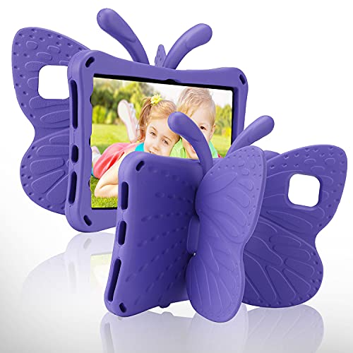 iPad 10.2 Tablet Case Kids,iPad 10.2 7 8 9 Butterfly Case with Kickstand Light EVA Full Boby Drop Protective Rugged Shockproof Kid-Proof iPad 7 8 9 iPad 10.2 Kid Tablet Case for Girl Kid Gift (Purple) von FunnyWin