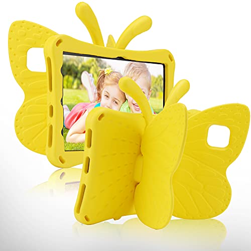 iPad 10.2 Tablet Case Kids,iPad 10.2 7 8 9 Butterfly Case with Kickstand Light EVA Full Boby Drop Protective Rugged Shockproof Kid-Proof iPad 7 8 9 iPad 10.2 Kid Tablet Case for Girl Kid Gift (Yellow) von FunnyWin