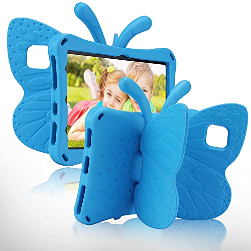 iPad 10.2 Tablet Case Kids,iPad 10.2 7 8 9 Butterfly Case with Kickstand Light Eva Full Boby Drop Protective Rugged Shockproof Kid-Proof iPad 7 8 9 iPad 10.2 Kid Tablet Case for Girl Kid Gift (Blue) von FunnyWin