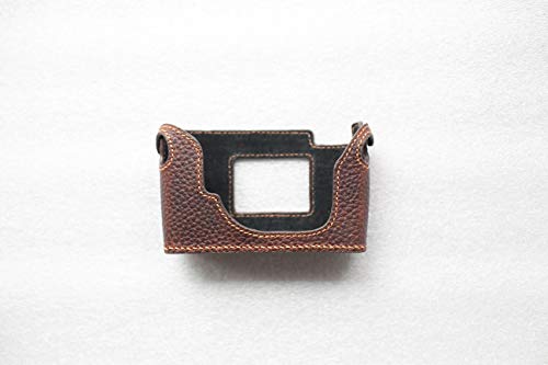 Handgefertigt aus echtem echtem Leder halb Kamera Tasche Tasche für Minolta CLE Dunkelbraun von Funper