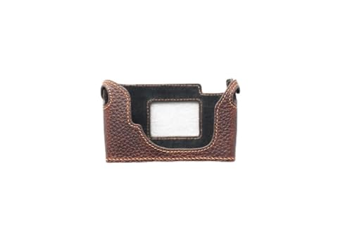 Handgefertigt aus echtem echtem Leder halb Kamera Tasche Tasche für Minolta CLE Dunkelbraun von Funper