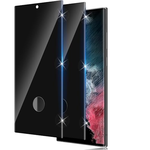 Funrae 3D Gebogene Sichtschutz Schutzfolie für Samsung Galaxy S22 Ultra 5G für Panzerglas, 9H Härte Anti-Spy Folie, Privacy Schutzglas, Anti-Spähen Blickschutzfolie [2 PCS] von Funrae