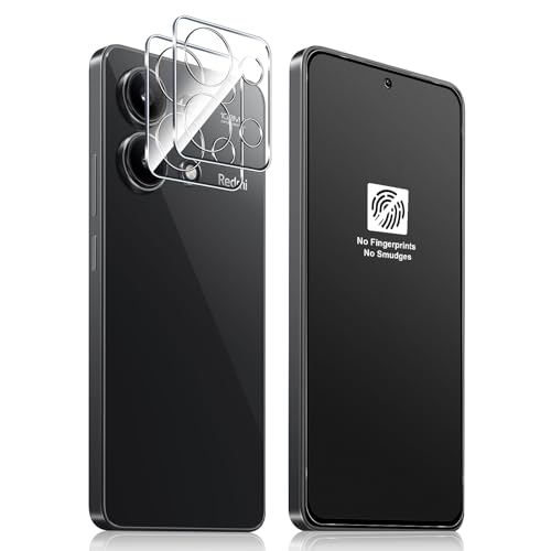 Funrae Full Screen Matt Schutzfolie für Xiaomi Redmi Note 13 Pro 4G für Panzerglas und Kameraschutz [2+2 Stück], Anti-Fingerabdruck, Blendschutz, 9H Härte Matte Panzer Schutz Glas Displayschutz von Funrae