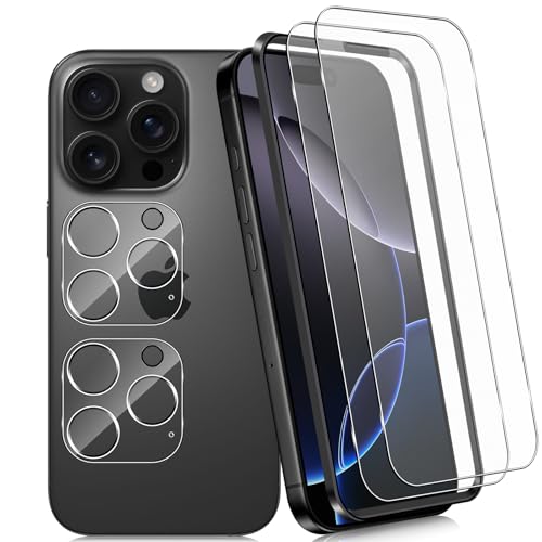 Funrae Full Screen Matt Schutzfolie für iPhone 16 Pro Max für Panzerglas und Kameraschutz [2+2 Stück], Anti-Fingerabdruck, Blendschutz, 9H Härte Matte Panzer Schutz Glas Displayschutz von Funrae