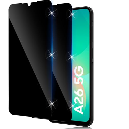 Funrae Full Screen Sichtschutz Schutzfolie für Samsung Galaxy A16/A26 5G für Panzerglas, 9H Härte Anti-Spy Folie, Privacy Schutzglas, Anti-Spähen Blickschutzfolie [2 Stück] von Funrae