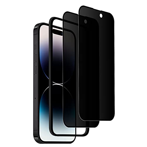 Funrae Privacy Schutzfolie für Panzer Schutz Glas für iphone 14 PRO, [2 Stück] 9H Härte Film Anti-Spähen Blickschutzfolie Anti-Spy Sichtschutz Anti Peeping Folie von Funrae