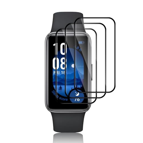 Funrae Schutzfolie Kompatibel mit Huawei Band 9 / Huawei Band 8 für Panzerglas, [3 Stücke] Blasenfreie HD Anti-Kratz Displayschutzfolie Wasserdicht Härtegrad 9H Displayschutz Film - Transparent von Funrae