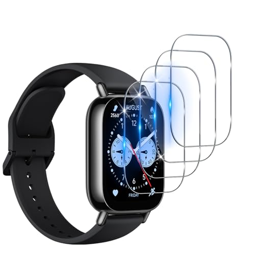Funrae Schutzfolie Kompatibel mit Xiaomi Redmi Watch 5 Lite für Panzerglas, [4 Stücke] Blasenfreie Wasserdicht Gehärtetes Glas Folie, Anti-Kratz Displayschutzfolie, HD Ultradünne Displayschutz Film von Funrae