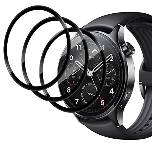 Funrae Schutzfolie Kompatibel mit Xiaomi Watch S1 Pro Folie, [3 Stücke] Blasenfreie HD Anti-Kratz Displayschutzfolie Wasserdicht 3D TPU Weich Displayschutz Film Full Cover - Transparent von Funrae