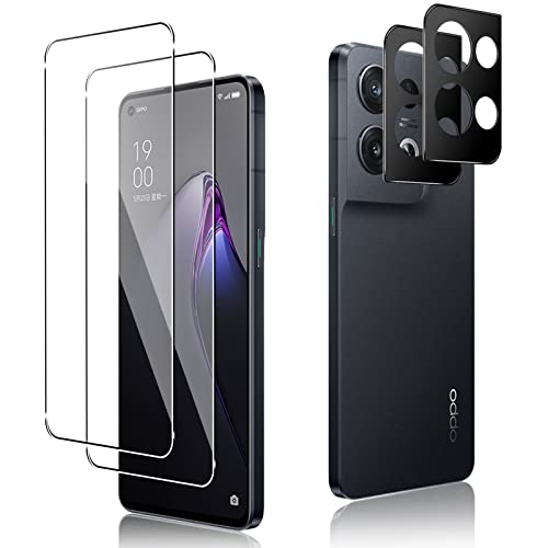 Funrae Schutzfolie für Oppo Reno 8 5G für Panzerglas + Kamera Schutzfolie [2+2 Stück], HD 9H Härte Anti-Kratzen Schutzglas Blasenfrei 3D Displayschutzfolie Folie - Transparent von Funrae