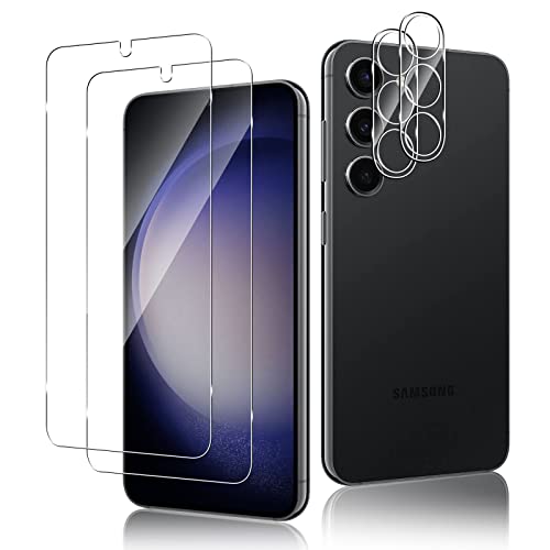 Funrae Schutzfolie für Panzerglas für Samsung Galaxy S23 5G + Kameraschutz [2+2 Stück], HD Folie 9H Härte Anti-Kratzen Schutzglas Blasenfrei Displayschutzfolie Panzerfolie - Transparent von Funrae