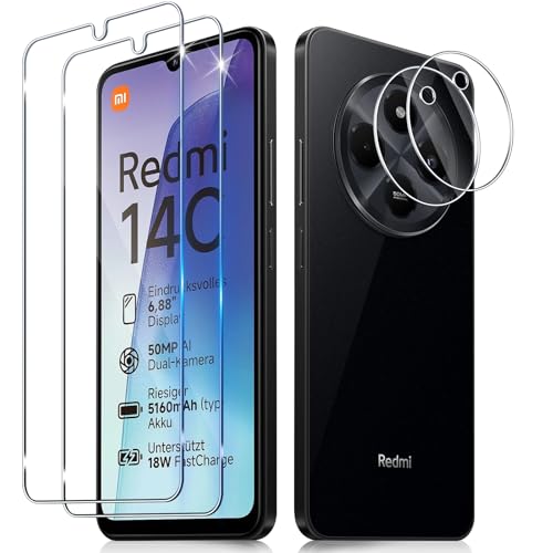 Funrae Schutzfolie für Xiaomi Redmi A4 5G / POCO C75 / Redmi 14C 4G für Panzerglas, 2 PCS 0.33MM 9H Härte Folie und 2 PCS Ultra-Klar Kameraschutz, Anti-Kratzen Displayschutz HD Schutzglas Funrae Schutzfolie für Xiaomi Redmi A4 5G / POCO C75 / Redmi 14C 4G für Panzerglas, 2 PCS 0.33MM 9H Härte Folie und 2 PCS Ultra-Klar Kameraschutz, Anti-Kratzen Displayschutz HD Schutzglas von Funrae