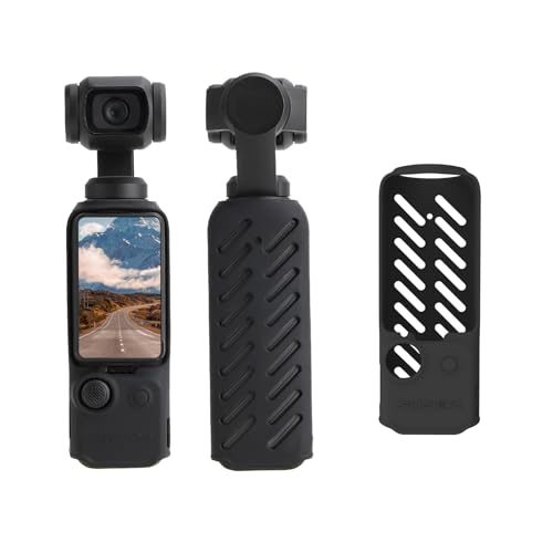 Funrae Schutzhülle aus Silikon Hülle für DJI Osmo Pocket 3, rutschfeste, Kratzfest Flexible Silikonhülle, Sturzsichere Schocks Protective Case Sleeve, Gute Wärmeableitung Schutzabdeckung - Schwarz von Funrae