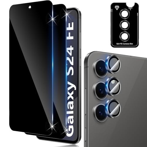 Funrae Sichtschutz Schutzfolie für Samsung Galaxy S24 FE 5G für Panzerglas, 2 Stück 9H Härte 0.33MM Sichtschutzfolie und 1 Stück Ultra-Klar Kameraschutz, Anti-Spy Folie Privacy Schutzglas Funrae Sichtschutz Schutzfolie für Samsung Galaxy S24 FE 5G für Panzerglas, 2 Stück 9H Härte 0.33MM Sichtschutzfolie und 1 Stück Ultra-Klar Kameraschutz, Anti-Spy Folie Privacy Schutzglas von Funrae