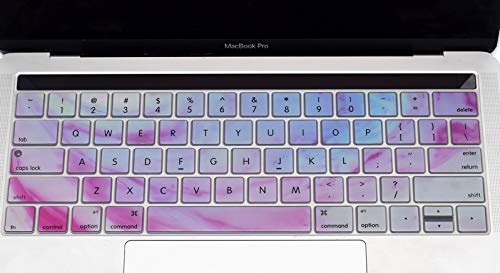 Funut Tastaturabdeckung, kompatibel mit MacBook Pro Tastaturabdeckung, Touch Bar 13 und 15 Zoll 2019–2016 (Modell: A2159 A1989 A1990 A1706 A1707), ultradünne Silikon-Tastatur-Schutzhülle, Tintenpulver von Funut