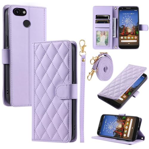 Furiet Argyle-Schutzhülle für Google Pixel 3a XL, mit Handschlaufe, Schultergurt, Kartenfächern, Foliobörse, luxuriöses PU-Leder, Ständer, Zubehör, Handyhülle für Pixel3aXL Pixel 3aXL A3 Pixel3a LX, von Furiet