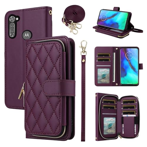Furiet Argyle Schutzhülle für Moto G Stylus 2020 MotoG Pro mit Handschlaufe, Schultergurt, Kartenfächern, Reißverschluss, Geldbörse, Ständer, Handyhülle für Motorola GStylus Stylo XT2043-4 XT2043, für von Furiet