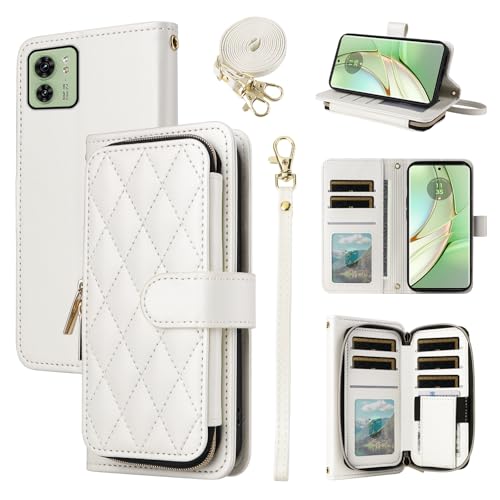 Furiet Argyle-Schutzhülle für Motorola Edge 40, mit Handschlaufe, Schultergurt, Kartenfächern, Reißverschluss, Geldbörse, luxuriöses PU-Leder, Ständer, kariert, für Moto Edge40, 40, 5G, für Damen und Furiet Argyle-Schutzhülle für Motorola Edge 40, mit Handschlaufe, Schultergurt, Kartenfächern, Reißverschluss, Geldbörse, luxuriöses PU-Leder, Ständer, kariert, für Moto Edge40, 40, 5G, für Damen und von Furiet