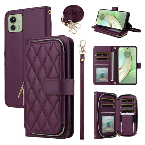 Furiet Argyle-Schutzhülle für Motorola Edge 40, mit Handschlaufe, Schultergurt, Kartenfächern, Reißverschluss, Geldbörse, luxuriöses PU-Leder, Ständer, kariert, für Moto Edge40, 40, 5G, für Damen und Furiet Argyle-Schutzhülle für Motorola Edge 40, mit Handschlaufe, Schultergurt, Kartenfächern, Reißverschluss, Geldbörse, luxuriöses PU-Leder, Ständer, kariert, für Moto Edge40, 40, 5G, für Damen und von Furiet
