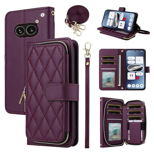 Furiet Argyle-Schutzhülle für Nothing Phone 2a mit Handschlaufe, Schultergurt, Kartenfächern, Reißverschluss, Geldbörse, luxuriöses PU-Leder, Kartenhalter, Ständer, kariert, Handy-Hülle für zwei Furiet Argyle-Schutzhülle für Nothing Phone 2a mit Handschlaufe, Schultergurt, Kartenfächern, Reißverschluss, Geldbörse, luxuriöses PU-Leder, Kartenhalter, Ständer, kariert, Handy-Hülle für zwei von Furiet
