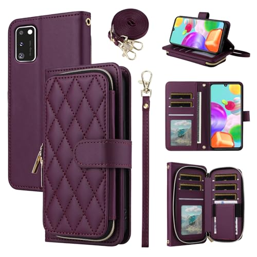 Furiet Argyle-Schutzhülle für Samsung Galaxy A41 mit Handschlaufe, Schultergurt, 9 Kartenfächer, Reißverschluss, luxuriöses PU-Leder, Ständer, kariert, Handyhülle für A 41, 4G, 41A, für Damen und Furiet Argyle-Schutzhülle für Samsung Galaxy A41 mit Handschlaufe, Schultergurt, 9 Kartenfächer, Reißverschluss, luxuriöses PU-Leder, Ständer, kariert, Handyhülle für A 41, 4G, 41A, für Damen und von Furiet