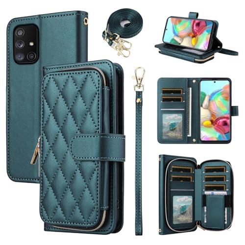 Furiet Argyle Schutzhülle für Samsung Galaxy A51 5G/A 51 5G UW Verizon mit Handschlaufe, Schultergurt, Kartenfächern, Reißverschluss, Geldbörse, Ständer, karierte Handyhülle für 51A G5 S51, Frauen und von Furiet