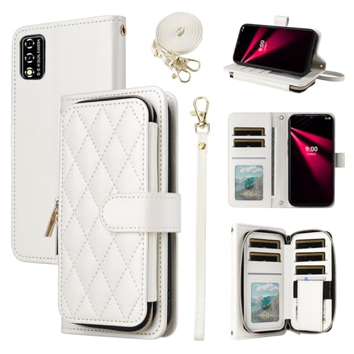 Furiet Argyle Schutzhülle für T-Mobile Revvl V 4G mit Handschlaufe, Schultergurt, 9+ Kartenfächer, Reißverschluss, Geldbörse, Ständer, Handyhülle für Tmobile T Mobile TMRVL4G LTE 2021, 16,6 cm (6,5 von Furiet