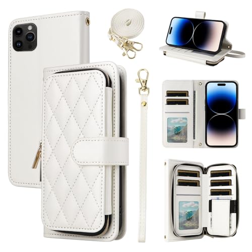 Furiet Argyle Schutzhülle für iPhone 12 Pro Max 6.7 mit Handschlaufe, Schultergurt, Kartenfächern, Reißverschluss, Geldbörse, Ständer, Handyhülle für iPhone 12promax 5G i 12s Plus iPhone12 12pro von Furiet