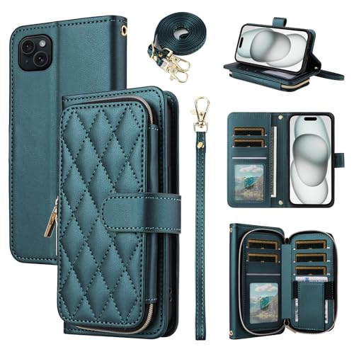 Furiet Argyle Schutzhülle für iPhone 13 Mini, 13,7 cm (5,4 Zoll), Handgelenkschlaufe, Schultergurt, Kartenfächer, Reißverschluss, Geldbörse, Ständer, Handyhülle, für iPhone 13 Mini, iPhone 13minicase von Furiet