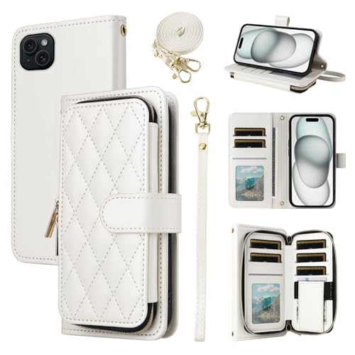 Furiet Argyle Schutzhülle für iPhone 14, 15,5 cm (6,1 Zoll), mit Handschlaufe, Schultergurt, Kartenfächern, Reißverschluss, Geldbörse, Ständer, kariert, Handy-Schutzhülle für iPhone 14 / 5G / iPhone von Furiet