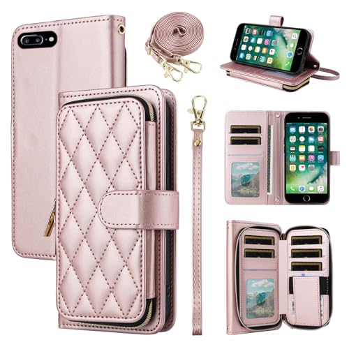 Furiet Argyle-Schutzhülle für iPhone 7 Plus, 8 Plus, 7/8 Plus, mit Handschlaufe, Schultergurt, Kartenfächern, Reißverschluss, Geldbörse, Ständer, Handyhülle für iPhone 7s, 7s, 7+, 8s, 8+, Phones8, 7p Furiet Argyle-Schutzhülle für iPhone 7 Plus, 8 Plus, 7/8 Plus, mit Handschlaufe, Schultergurt, Kartenfächern, Reißverschluss, Geldbörse, Ständer, Handyhülle für iPhone 7s, 7s, 7+, 8s, 8+, Phones8, 7p von Furiet