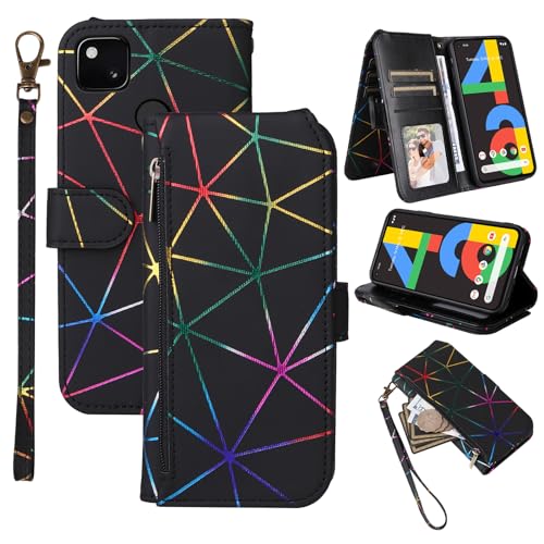 Furiet Kompatibel mit Google Pixel 4a 4G Wallet Case mit Handschlaufe Lanyard Reißverschluss Leder Flip Ständer Kartenhalter Kickstand Handy Zubehör Handyhülle für Pixel4a Pixel A4 5.8 2020 Frauen Furiet Kompatibel mit Google Pixel 4a 4G Wallet Case mit Handschlaufe Lanyard Reißverschluss Leder Flip Ständer Kartenhalter Kickstand Handy Zubehör Handyhülle für Pixel4a Pixel A4 5.8 2020 Frauen von Furiet