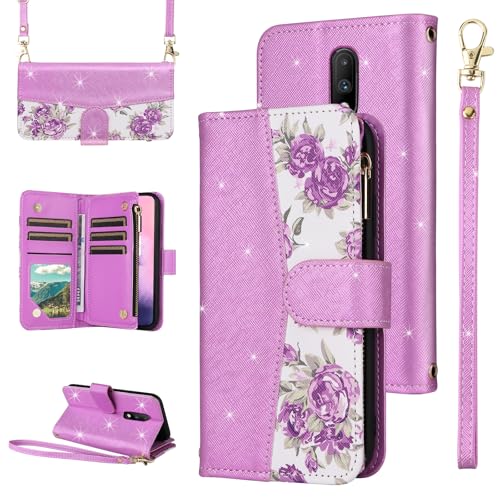 Furiet Schutzhülle für OnePlus 7 6T mit Blumenmuster, mit Reißverschluss, Handschlaufe, Schultergurt, Kartenhalter, Ständer, Handyhülle, für OnePlus6T A6013, OnePlus7, GM1900, One Plus6T 1+ Plus7, 1 Furiet Schutzhülle für OnePlus 7 6T mit Blumenmuster, mit Reißverschluss, Handschlaufe, Schultergurt, Kartenhalter, Ständer, Handyhülle, für OnePlus6T A6013, OnePlus7, GM1900, One Plus6T 1+ Plus7, 1 von Furiet
