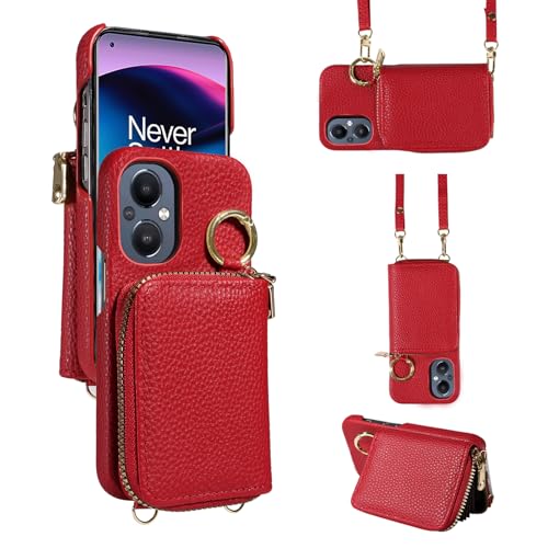 Furiet Schutzhülle für OnePlus Nord N20 5G, mit Schultergurt, Ringschnalle, Reißverschluss, Standfunktion, Handyhülle, für One Plus N 20 G5 1 Plus 20N 1plus One+ 1+ N205G, Rot Furiet Schutzhülle für OnePlus Nord N20 5G, mit Schultergurt, Ringschnalle, Reißverschluss, Standfunktion, Handyhülle, für One Plus N 20 G5 1 Plus 20N 1plus One+ 1+ N205G, Rot von Furiet