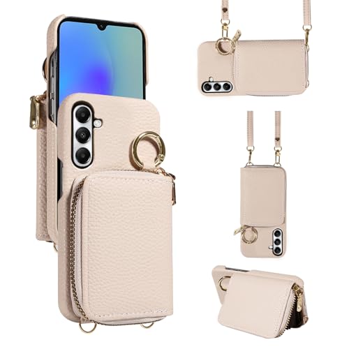 Furiet Schutzhülle für Samsung Galaxy A05s/A05, mit Schultergurt, Ringschnalle, luxuriöses PU-Leder, Reißverschluss, Standfunktion, Handyhülle für Ao5s, Ao5, A, 05s, 05, für Damen und Herren, Weiß Furiet Schutzhülle für Samsung Galaxy A05s/A05, mit Schultergurt, Ringschnalle, luxuriöses PU-Leder, Reißverschluss, Standfunktion, Handyhülle für Ao5s, Ao5, A, 05s, 05, für Damen und Herren, Weiß von Furiet