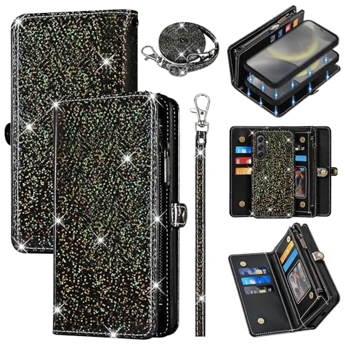 Furiet Schutzhülle für Samsung Galaxy S23 FE 5G, mit abnehmbarer magnetischer Handyhülle, Klapp-Reißverschluss, Handschlaufe, Schultergurt, Glitzer, PU-Leder, Kartenhalter, Ständer, für S 23 EF S23FE Furiet Schutzhülle für Samsung Galaxy S23 FE 5G, mit abnehmbarer magnetischer Handyhülle, Klapp-Reißverschluss, Handschlaufe, Schultergurt, Glitzer, PU-Leder, Kartenhalter, Ständer, für S 23 EF S23FE von Furiet
