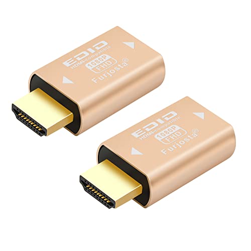 HDMI EDID Emulator Passthrough Aluminium Fit Headlesskeep für Video Splitter Switch Extender Pass-Through Adapter Stecker auf Buchse Kupplung Dummy Stecker (HDMI 1920 x 1080) 2P von Furjosta