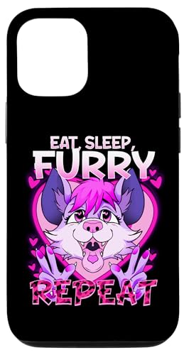 Hülle für iPhone 14 Eat Sleep Furry Repeat I Cute Cosplay Paw I Furry Fandom von Furry Cosplay Anime Lovers