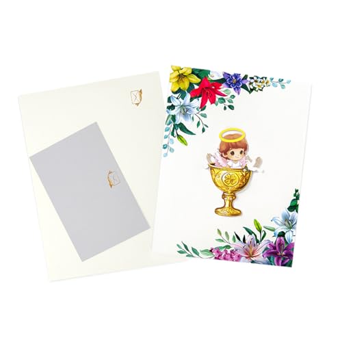 Furtryvl Grußkarte zur Taufe | Goldener Kelch Taufkarte – buntes Segen-Zubehör, tragbare Kinderzimmer-Dekoration für Babyparty, Taufe Furtryvl Grußkarte zur Taufe | Goldener Kelch Taufkarte – buntes Segen-Zubehör, tragbare Kinderzimmer-Dekoration für Babyparty, Taufe von Furtryvl