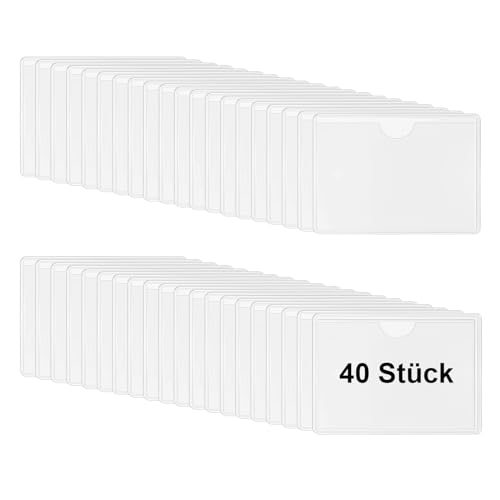 Furuising 40 Stück Etikettenhalter Selbstklebend 5 x 7cm, Transparent Visitenkartentaschen Selbstklebend, Visitenkartenhüllen Selbstklebend für Büro Zuhause Schule Organisieren und Sortieren Furuising 40 Stück Etikettenhalter Selbstklebend 5 x 7cm, Transparent Visitenkartentaschen Selbstklebend, Visitenkartenhüllen Selbstklebend für Büro Zuhause Schule Organisieren und Sortieren von Furuising