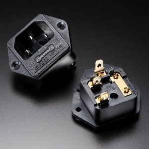 Furutech FI-03 AC-Inlet mit Sicherungshalter | Modell: FI-03 (R) | Kontakte: Rhodium beschichtet (15 A) von Furutech