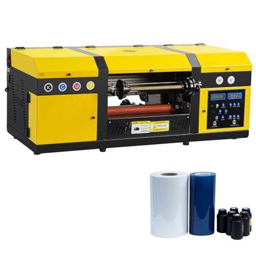 Furvveerr A3 UV DTF Drucker,XP600 Druckkopf,Doppelter Druckkopf,Multifunktionsdrucker,Druckgenauigkeit 8PASS/12PASS,Druckhöhe 2mm,Druckbreite300mm,Enthält Tinte und AB-Folie von Furvveerr