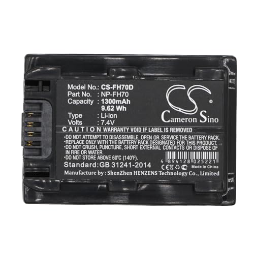 Akku für Sony DCR-HC40, 7.4V, 1300mAh, Li-ion von Cameron Sino